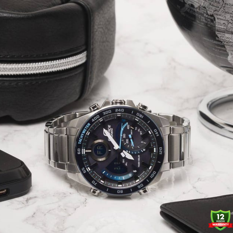 CG-1012578 N91 EDI_FICE Silver Black Blue Dial Watch.