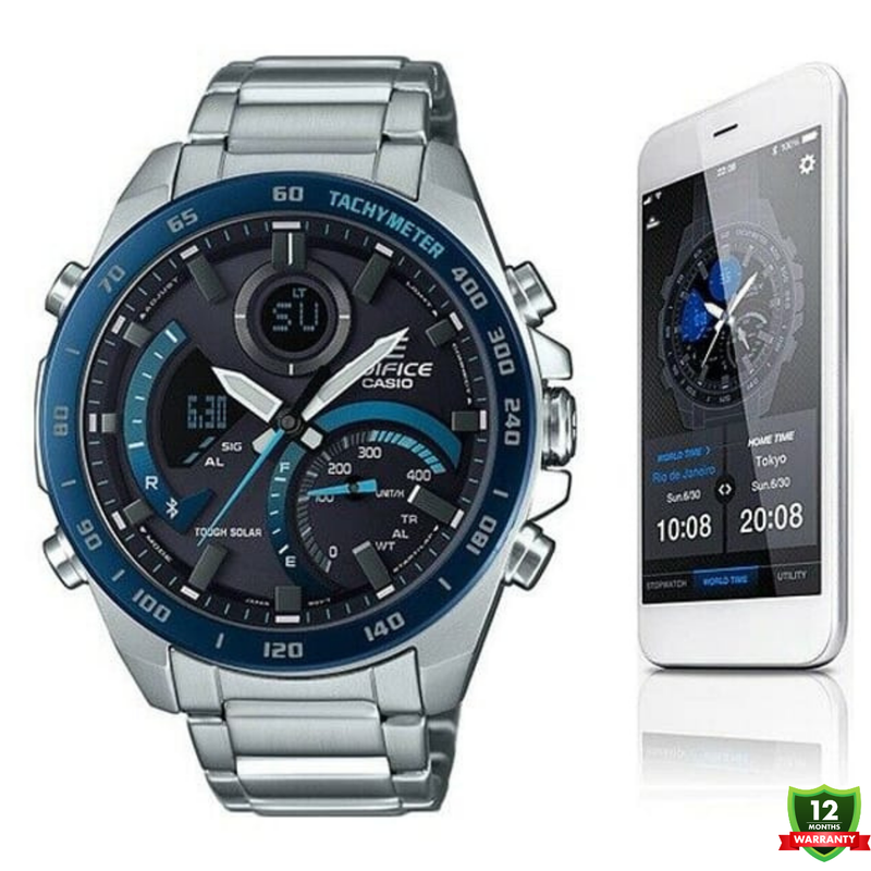 CG-1012578 N91 EDI_FICE Silver Black Blue Dial Watch.