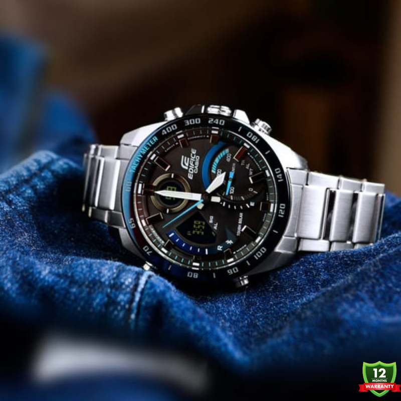 CG-1012578 N91 EDI_FICE Silver Black Blue Dial Watch.
